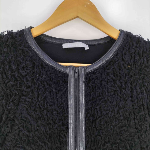 セオリーリュクス theory luxe レザーパイピング ボアノーカラージャケット レディース JPN:38