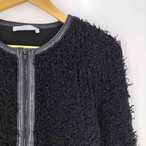 セオリーリュクス theory luxe レザーパイピング ボアノーカラージャケット レディース JPN:38