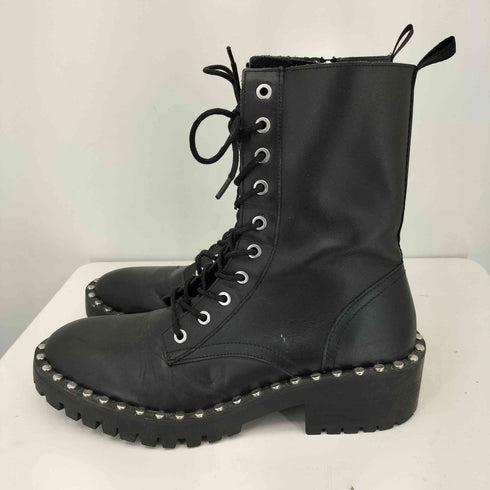 ザラ ZARA スタッズ サイドジップレースアップ チャンキー レザーブーツ メンズ CN:265