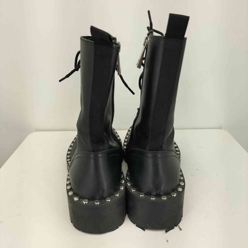 ザラ ZARA スタッズ サイドジップレースアップ チャンキー レザーブーツ メンズ CN:265