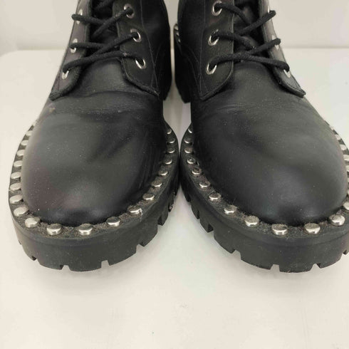 ザラ ZARA スタッズ サイドジップレースアップ チャンキー レザーブーツ メンズ CN:265