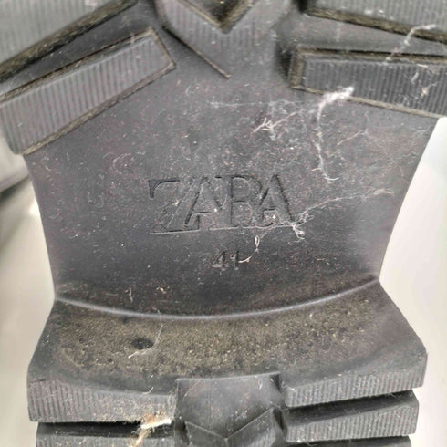 ザラ ZARA スタッズ サイドジップレースアップ チャンキー レザーブーツ メンズ CN:265