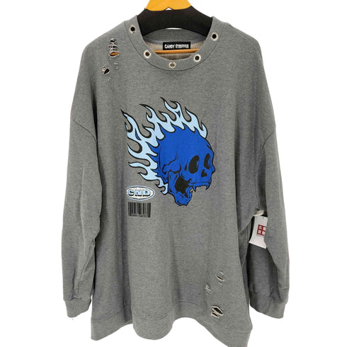 キャンディストリッパー Candy Stripper FIRE SKULL DAMAGE SWEAT レディース JPN:2