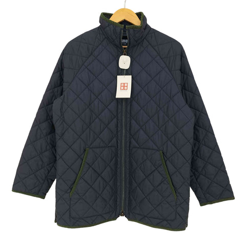 ポロバイラルフローレン Polo by RALPH LAUREN ダブルジップ エルボーパッチ コーデュロイパイピング キルティングジャケット メンズ import:L