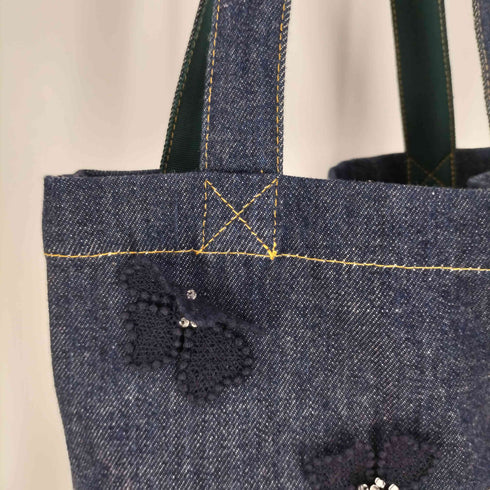 ミュベール MUVEIL JAPAN DENIM 花 デニムミニトート レディース