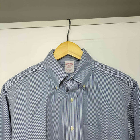 ブルックスブラザーズ BROOKS BROTHERS ストライプ柄 ロングスリーブボタンダウンシャツ メンズ  16-34