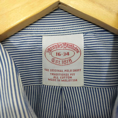 ブルックスブラザーズ BROOKS BROTHERS ストライプ柄 ロングスリーブボタンダウンシャツ メンズ  16-34