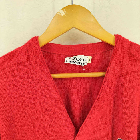 アイゾッドラコステ IZOD LACOSTE 70-80S 糸巻きタグ ロゴワッペン アクリルカーディガン メンズ import:M