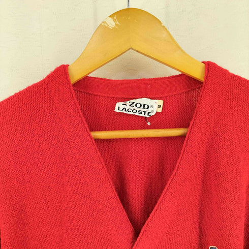 アイゾッドラコステ IZOD LACOSTE 70-80S 糸巻きタグ ロゴワッペン アクリルカーディガン メンズ import:M