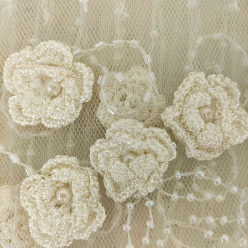 総刺繍 ビーズシアースカーフ レディース