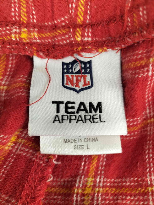 チームアパレル NFL TEAM APPAREL ロゴ刺繍 チェック イージー ワイドレッグ パジャマ パンツ ビックサイズ メンズ JPN:L