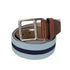 ラコステ LACOSTE ストライプ レザー切り替え ベルト メンズ 36inch