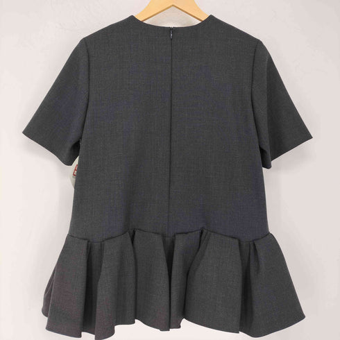 ニジュウサンク 23区 R ウールダブルクロス ラッフル ブラウス レディース DE:38