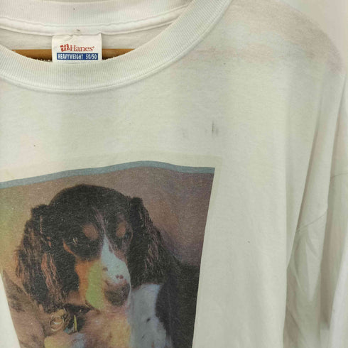 ヘインズ Hanes 90-00s アニマル イラスト プリント クルーネックTシャツ メンズ 2XL