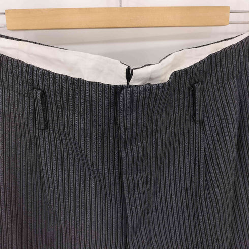 GIN-TEX TAKAGIN KEORI 髙銀毛織 2タック ボタンフライ ウール ストライプ スラックス パンツ メンズ