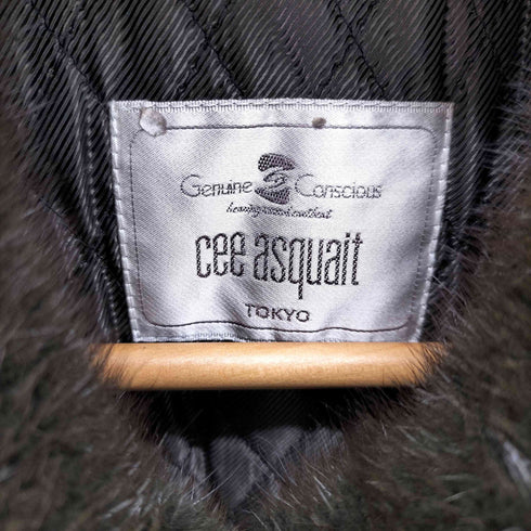 cee asquait / シーアスクワット キルティングライナー 天然毛皮 ステンカラーコート レディース 9AR