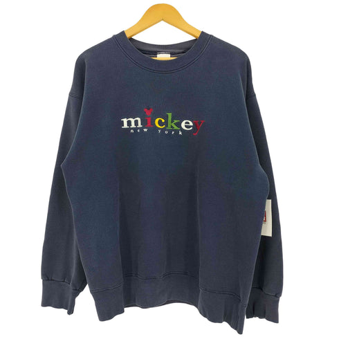 90s USA製 フロント刺繍 クルーネックスウェット メンズ import:L