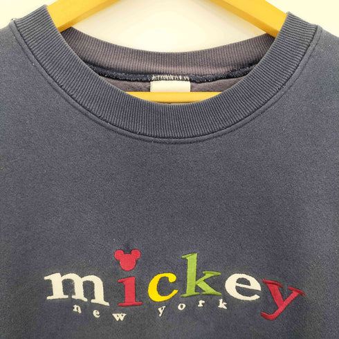 90s USA製 フロント刺繍 クルーネックスウェット メンズ import:L