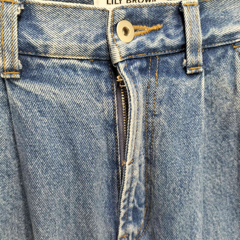 リリーブラウン Lily Brown タックワイドデニムパンツ レディース 0