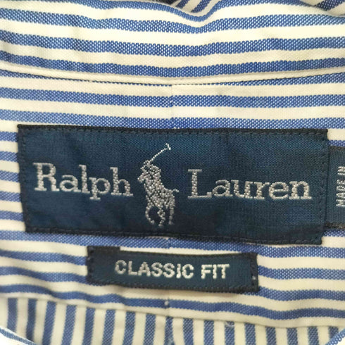 ラルフローレン RALPH LAUREN CLASSIC FIT L/S ストライプ BDシャツ メンズ 17 1/2