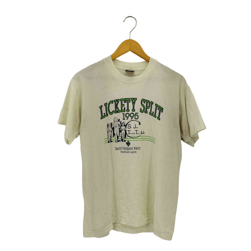フルーツオブザルーム FRUIT OF THE LOOM 90s USA製 LICKETY SPLIT プリント シングルステッチ クルーネックTシャツ メンズ import:L