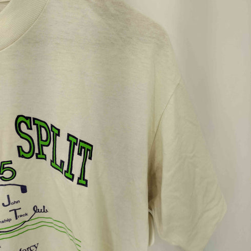 フルーツオブザルーム FRUIT OF THE LOOM 90s USA製 LICKETY SPLIT プリント シングルステッチ クルーネックTシャツ メンズ import:L