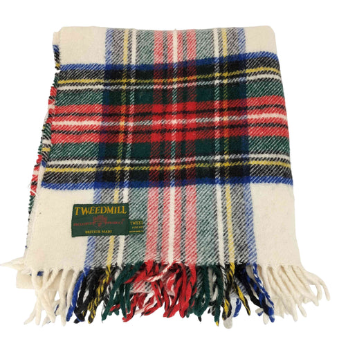 ツイードミル TWEEDMILL 英国製 タータン チェック ウール 大判 フリンジ ストール メンズ