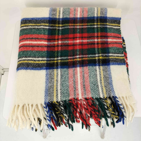 ツイードミル TWEEDMILL 英国製 タータン チェック ウール 大判 フリンジ ストール メンズ