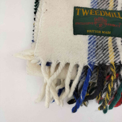 ツイードミル TWEEDMILL 英国製 タータン チェック ウール 大判 フリンジ ストール メンズ