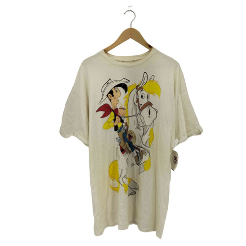 両面 コミック イラストプリント クルーネックTシャツ メンズ