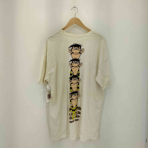 両面 コミック イラストプリント クルーネックTシャツ メンズ