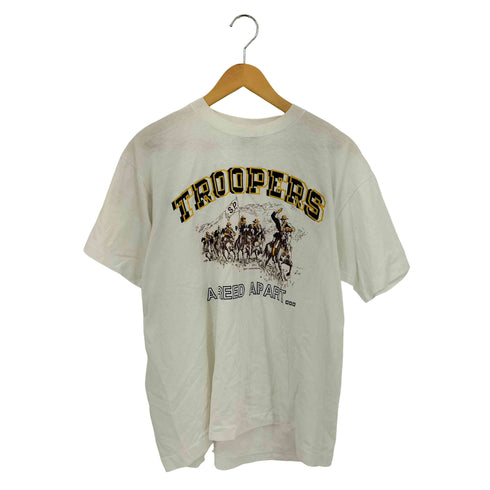 スクリーンスターズ SCREEN STARS 90s USA製 TROOPERS プリント シングルステッチ クルーネックTシャツ メンズ import:XL
