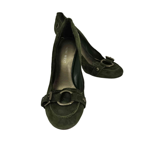 ナインウエスト NINE WEST フロントバック スエードオープントゥパンプス レディース 6M