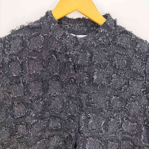 リュミエ Lumier ジャガード L/S ノーカラー シャツ レディース FREE