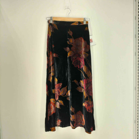 ローラアシュレイ LAURA ASHLEY サイドジップ 花柄 ベロア フレアスカート レディース 7