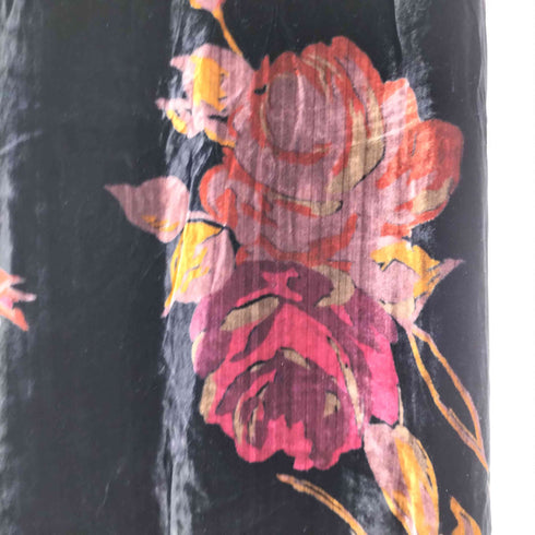 ローラアシュレイ LAURA ASHLEY サイドジップ 花柄 ベロア フレアスカート レディース 7