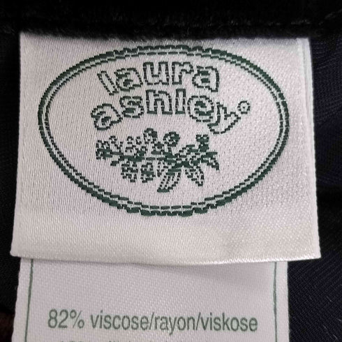 ローラアシュレイ LAURA ASHLEY サイドジップ 花柄 ベロア フレアスカート レディース 7