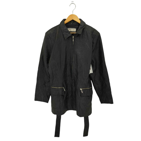 ジョーンズニューヨーク JONES NEW YORK 90-00s ジップアップ レザージャケット ハーフコート メンズ import:L