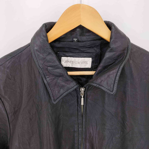ジョーンズニューヨーク JONES NEW YORK 90-00s ジップアップ レザージャケット ハーフコート メンズ import:L