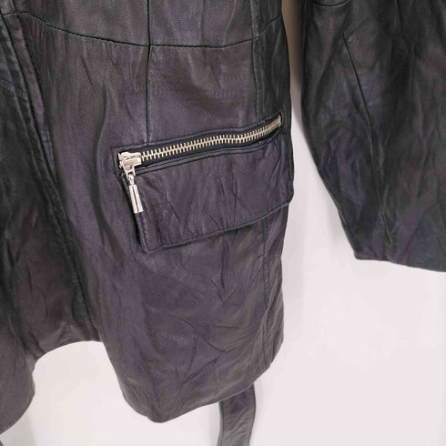 ジョーンズニューヨーク JONES NEW YORK 90-00s ジップアップ レザージャケット ハーフコート メンズ import:L