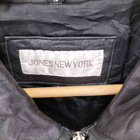 ジョーンズニューヨーク JONES NEW YORK 90-00s ジップアップ レザージャケット ハーフコート メンズ import:L