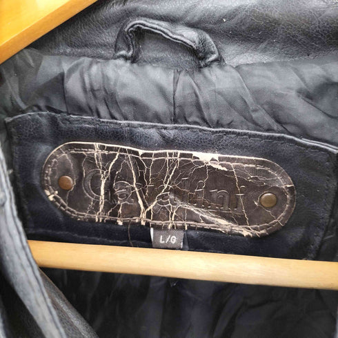 Cavalini レザー シングル ライダースジャケット Y2K メンズ import:L