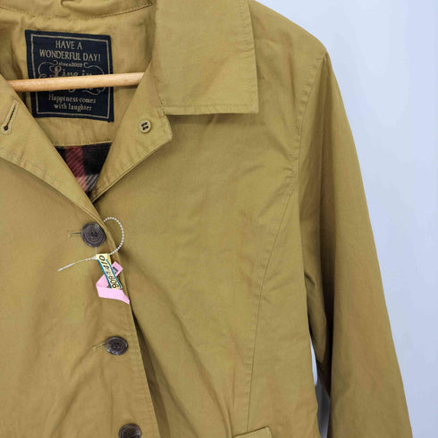 リブインコンフォート live in comfort 裏地チェック ステンカラーコート レディース JPN:L