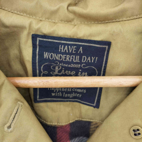 リブインコンフォート live in comfort 裏地チェック ステンカラーコート レディース JPN:L