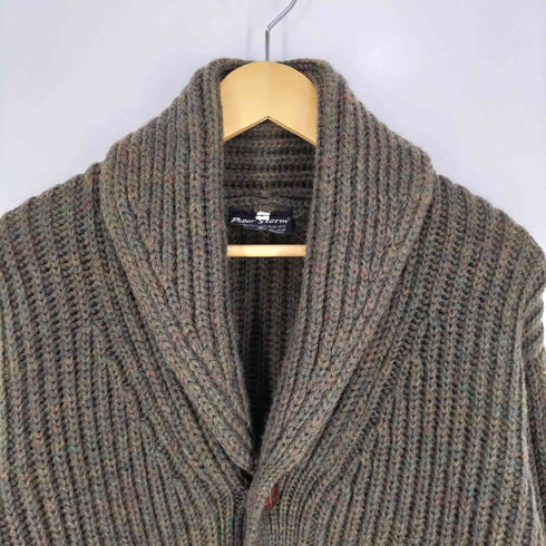 イギリス製 ローゲージ ショールカラー メランジウールニットカーディガン メンズ import:L