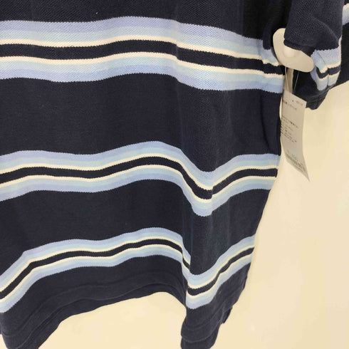 SOUTH POLE ロゴ刺繍 鹿の子 ボーダー ポロシャツ メンズ import:L