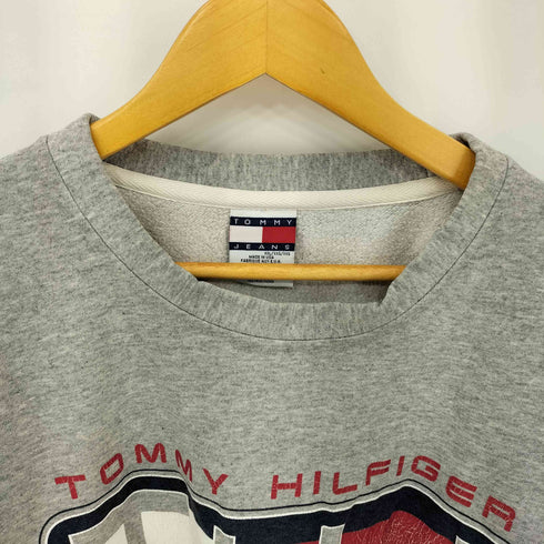 トミージーンズ tommy jeans 90-00s USA製 ロゴプリント クルーネックスウェット メンズ XXL