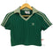 アディダスオリジナルス adidas Originals FOOTBALL JACQUARD V-NECK CROP POLO カレッジグリーン レディース JPN:M