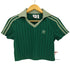 アディダスオリジナルス adidas Originals FOOTBALL JACQUARD V-NECK CROP POLO カレッジグリーン レディース JPN:M