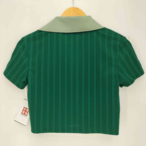 アディダスオリジナルス adidas Originals FOOTBALL JACQUARD V-NECK CROP POLO カレッジグリーン レディース JPN:M